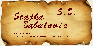Stajka Dabulović vizit kartica